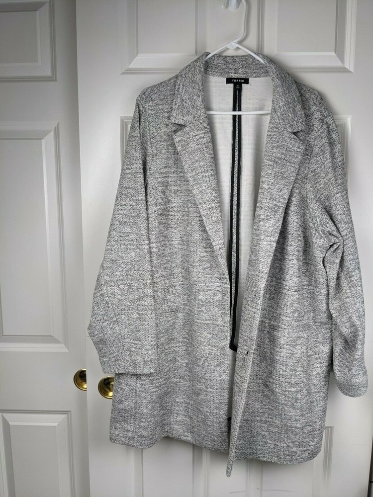 Torrid Grey Notched Collar Sweater Coat Long Cardigan Size 4